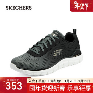 SKECHERS 斯凯奇 男渐变潮流透气轻质回弹跑步运动鞋232399 橄榄色/黑色/OLBK 45.5