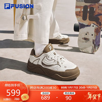 FILA FUSION斐乐潮牌女鞋50-50场下滑板鞋2024春休闲运动鞋 古白色/咖啡色-AT 38