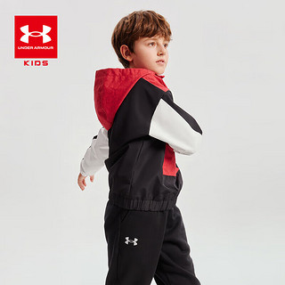 安德玛（Under Armour）童装春秋儿童半拉链套头卫衣百搭帅气 红色 170cm