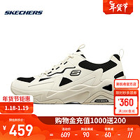 斯凯奇（Skechers）气泡熊猫鞋透气老爹鞋款缓震复古运动鞋 894177-NTBK 自然色/黑色 43码