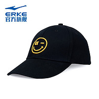 ERKE 鸿星尔克 男士鸭舌帽女士黑色遮阳棒球帽大头帽子男官网专卖店正品