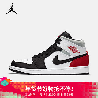 NIKE 耐克 AIR JORDAN 正代系列 Air Jordan 1 Mid SE 男子篮球鞋 852542-100 黑/白/红 46