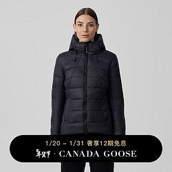CANADA GOOSE 加拿大鹅 12期免息：加拿大鹅（Canada Goose）Abbott女士轻量羽绒服连帽衫外套大鹅羽绒服 2220L 61 黑色 S