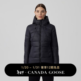 CANADA GOOSE 12期免息：加拿大鹅（Canada Goose）Abbott女士轻量羽绒服连帽衫外套大鹅羽绒服 2220L 61 黑色 S
