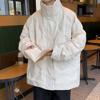 杜小闲菱形格棉服男款高级感袄子cleanfit美式面包服冬季工装外套