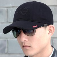 梵美琳帽子男秋冬韩版休闲棒球帽布帽字母鸭舌帽薄款四季户外遮阳 黑色 可调节