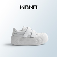 KBNB【万人种草】魔术贴鞋增高5cm白色女厚底真皮软底松糕鞋