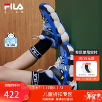 FILA斐乐儿童童鞋2024春季小童男女童经典篮球鞋魔术贴运动鞋 永恒蓝/传奇蓝-IN 29码 内长18.0cm