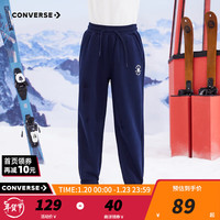 Converse匡威童装冬男童女童加绒长裤裤子儿童运动裤卫裤休闲裤 藏青蓝 110/50(4)
