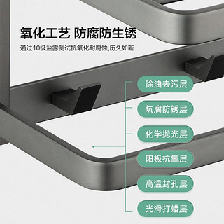 箭牌（ARROW）太空铝卫生间置物架免打孔毛巾架挂件浴巾架厕所浴室五金挂件 置物浴巾架（铁灰）