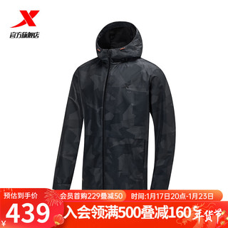 XTEP特步保暖风衣2024春季男子运动上衣976129160173 正黑色 4XL
