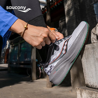 索康尼（SAUCONY）男鞋 2024春胜利21竞速跑鞋轻便透气运动鞋耐磨减震跑步鞋 胜利21/重磅来袭/灰绿 40.5 内长255mm