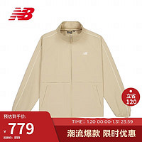 NEW BALANCE 外套男款24年简约舒适运动休闲梭织夹克NAE11191 BEI S