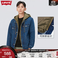 Levi's李维斯23秋季新款情侣同款牛仔夹克棉服可拆卸复古休闲百搭保暖 蓝色 L