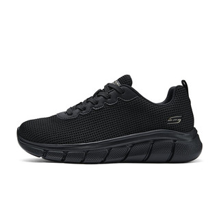 斯凯奇Skechers女鞋黑色跑步鞋耐穿耐磨网布透气鞋117346 黑色/B 38.5