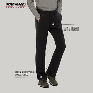 诺诗兰（NORTHLAND）抓绒裤男秋冬户外加厚保暖徒步登山裤NFPBH5761E 黑色 185/XXL