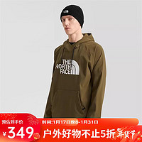 THE NORTH FACE 北面 衛衣款戶外保暖加絨連帽衫3M4E 綠色/37U  S