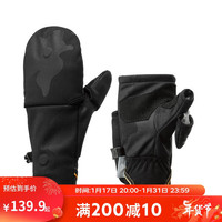 迪卡侬保暖手套冬季加绒防水户外滑雪骑行童青少年黑10岁-4539623