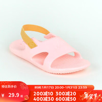 迪卡侬（DECATHLON）泳池拖鞋儿童宝宝防滑厚底凉鞋青少年快干NABD SLAP100 冰淇淋粉（黄色绑带） 31/32