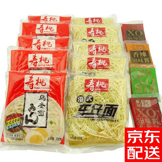 SAU TAO 寿桃牌 方便面组合装 2口味 10袋（日式乌冬面葱香酱*5袋+港式车仔面葱香酱*5袋）