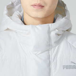 PUMA 彪马 羽绒服男装春季运动休闲户外透气经典保暖简约大气中长款时尚外套 674641-02/白色 XL/185