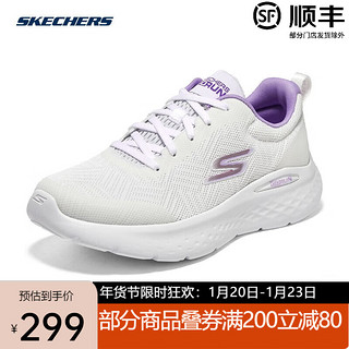 斯凯奇（Skechers）女士轻质缓震鞋运动鞋女跑步鞋休闲鞋24年129425 129425-WPR 36