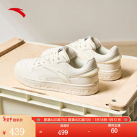 安踏（ANTA）街顽丨板鞋男女2024冬季潮流革面百搭运动休闲鞋子 【男款】象牙白-1 40码