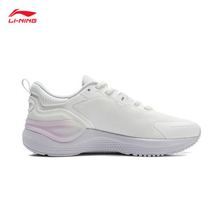 LI-NING 李宁 易适丨跑步鞋女鞋休闲跑鞋反光品牌LOGO字母运动鞋ARST072 云雾白（072）-6 38