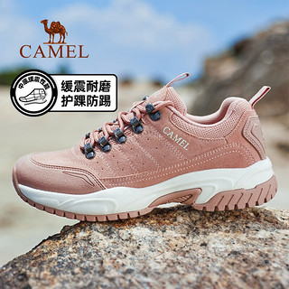 骆驼（CAMEL）户外徒步鞋子男士防滑耐磨厚底运动登山鞋女 FOS2230002，黑/碳灰/灰，男 42