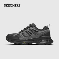 斯凯奇（Skechers）男鞋运动鞋舒适厚底缓震跑步鞋时尚复古休闲鞋 灰色/黑色 45.5