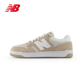 NEW BALANCE 24男鞋女鞋BB480L系列复古拼接百搭运动休闲板鞋 灰白色/浅卡其 BB480LEA 39.5 (脚长24.5cm)