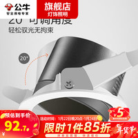 BULL 公牛 led筒灯防眩嵌入式家用客厅孔灯过道超薄无边框吊顶天花灯无主灯 白色7W冷白光3寸