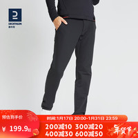 迪卡侬（DECATHLON）运动长裤男士休闲秋高尔夫抓绒裤子男 黑色(裤脚不开叉） 46