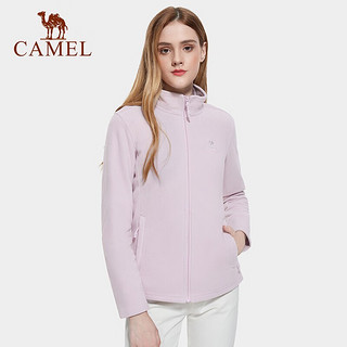 骆驼（CAMEL）户外抓绒衣秋冬季摇粒绒保暖双面加绒上衣加厚外套 A0W118153，若水蓝，女 XXL