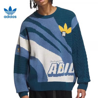 阿迪达斯（adidas）阿迪达斯三叶草男装休闲圆领套头毛衫IN0986 蓝色IN0986 S
