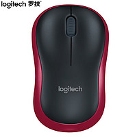 logitech 罗技 M186无线鼠标 办公鼠标 对称鼠标 家用笔记本台式机电脑鼠标 带无线2.4G接收器 灰红