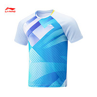 李宁（LI-NING）李宁乒乓球服新秀系列运动短袖上衣球服团购速干透气时尚 AAYU031-4蓝色【男女同款】 4XL