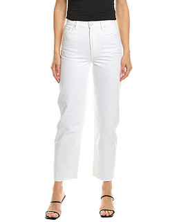 MOTHER SNACKS! High-Waisted Double Stack Hover Fray Sticky Rice Straight Jean