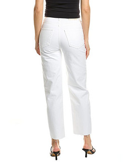 MOTHER SNACKS! High-Waisted Double Stack Hover Fray Sticky Rice Straight Jean