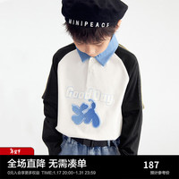 MiniPeace太平鸟童装春新男童长袖T恤F1CPE1J04 白色 140cm