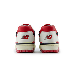 NEW BALANCE 板鞋男鞋女鞋24经典复古运动休闲篮球鞋小白鞋BB550系列 米白色/红色 BB550VGA 36 (脚长22cm)