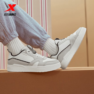 特步（XTEP）创新板鞋男秋冬时尚运动鞋百搭小白鞋男女休闲鞋 鸽子灰/帆白 -男款 42