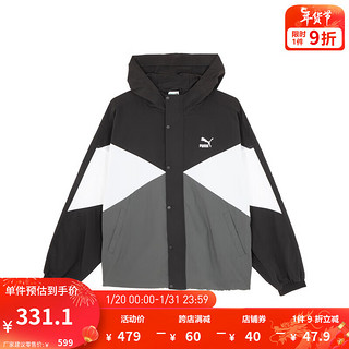 PUMA 彪马 男子运动休闲拼色外套 CLASSICS WINDBREAKER 628202 黑色-01 L(180/100A)