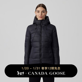 加拿大鹅（Canada Goose）Abbott女士轻量羽绒服连帽衫外套大鹅羽绒服 2220L 61 黑色 XL