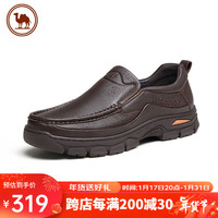 骆驼 CAMEL商务休闲皮鞋男套脚乐福鞋软皮软底经典男鞋 P13A211016 黑色 4
