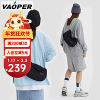 VAOPER喂牌一包三背链条单肩包斜挎包潮牌包包手提包腋下包四季通用 黑色