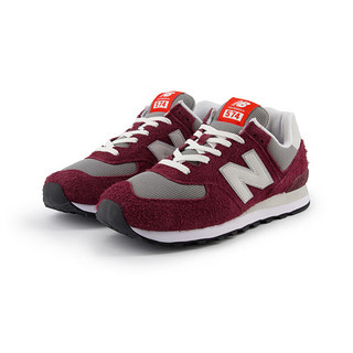 NEW BALANCE 运动鞋男鞋女鞋24冬季复古经典低帮休闲鞋574系列 酒红色/灰色 U574BGH 40 (脚长25cm)