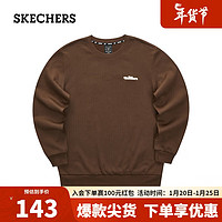斯凯奇（Skechers）男女同款复古经典圆领卫衣L423U058 菊苣咖啡棕/03JJ XL
