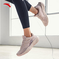 移动端：ANTA 安踏 运动鞋女春季室内运动稳定跑步训练休闲鞋子女 藕灰/香芋紫-3 38