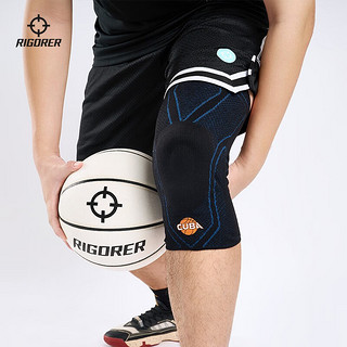 准者成人赛事级天策膨膨弹护膝夏季篮球训练防撞比赛运动膝关节护具 黑蓝 L（适合体重110-150斤左右）